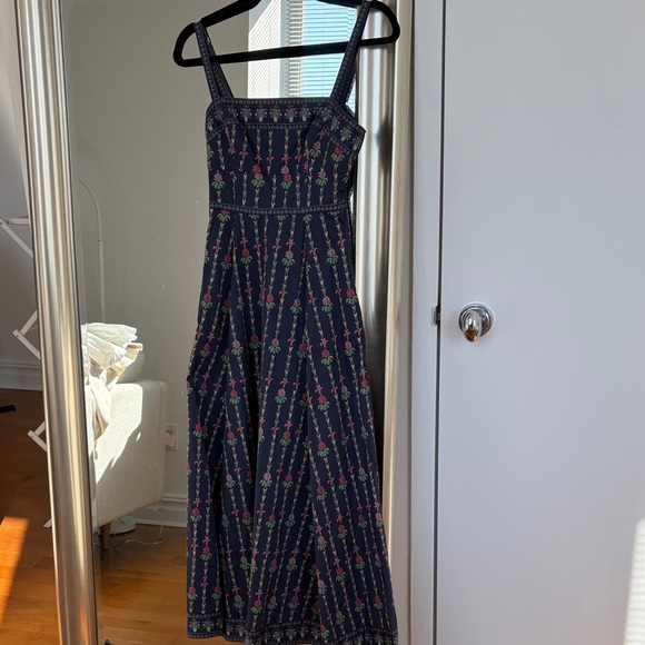 NWT Hill House Margot Navy Floral Midi Dress - Picture 2 of 7